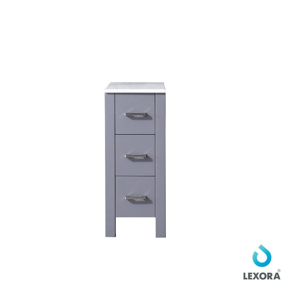 Lexora Linen and Side Cabinets Lexora Volez 12" Dark Grey Side Cabinet | Phoenix Stone Top