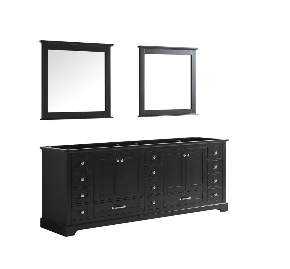 Lexora Vanities Lexora Dukes 84" Espresso Double Vanity | No Top | 34" Mirrors