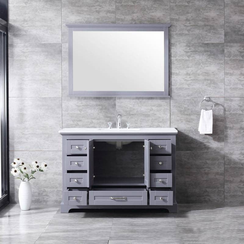 Lexora Vanities Lexora Dukes Modern 48" Dark Grey Single Sink Vanity with 48"Mirror