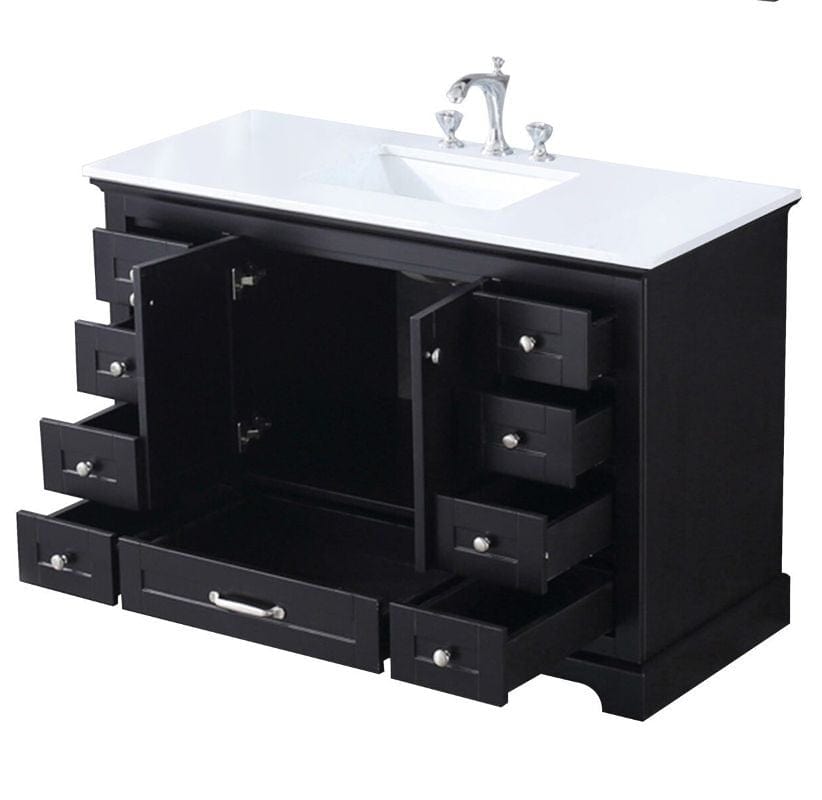 Lexora Vanities Lexora Dukes Modern 48" Espresso Single Sink Vanity