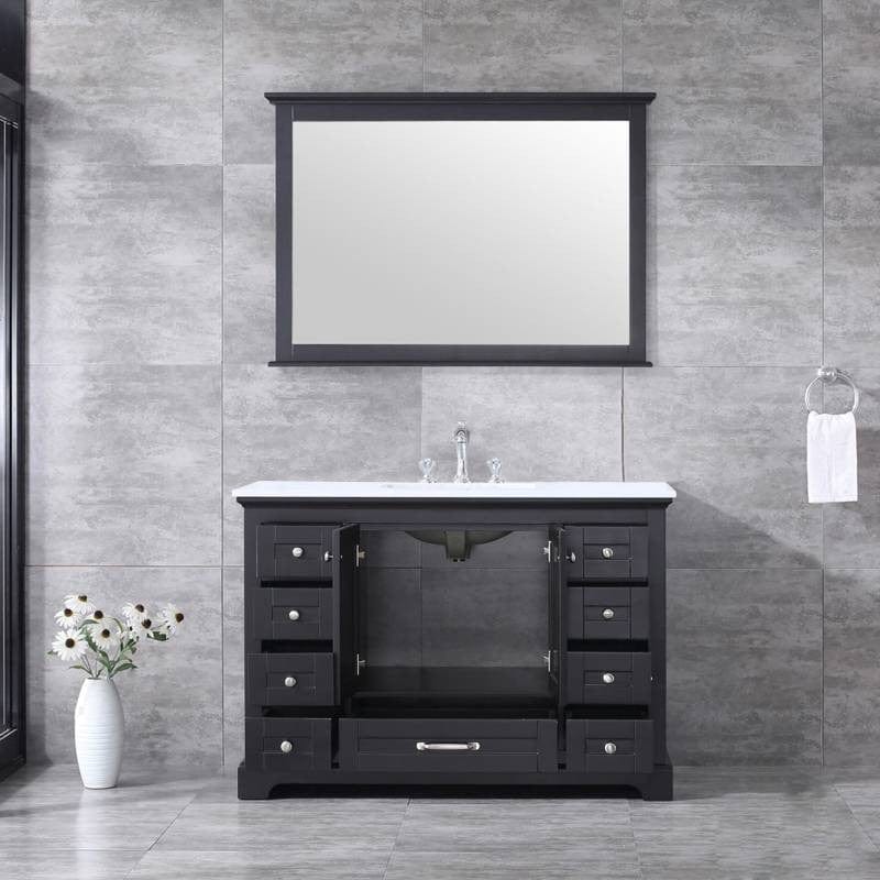 Lexora Vanities Lexora Dukes Modern 48" Espresso Single Sink Vanity with 48"Mirror