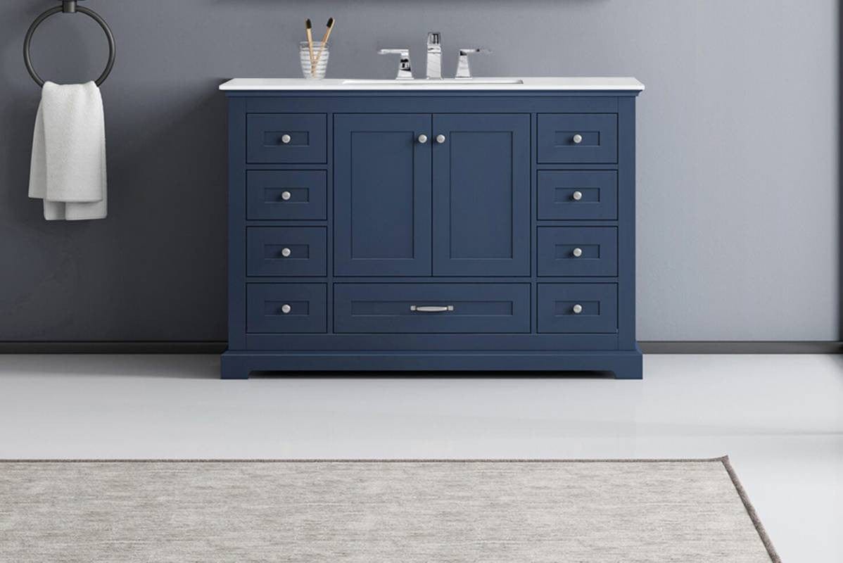 Lexora Vanities Lexora Dukes Modern 48" Navy Blue Single Sink Vanity