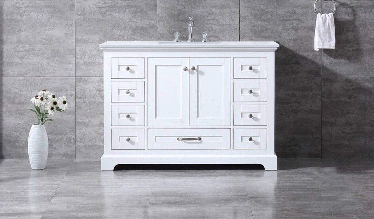 Lexora Vanities Lexora Dukes Modern 48" White Single Sink Vanity