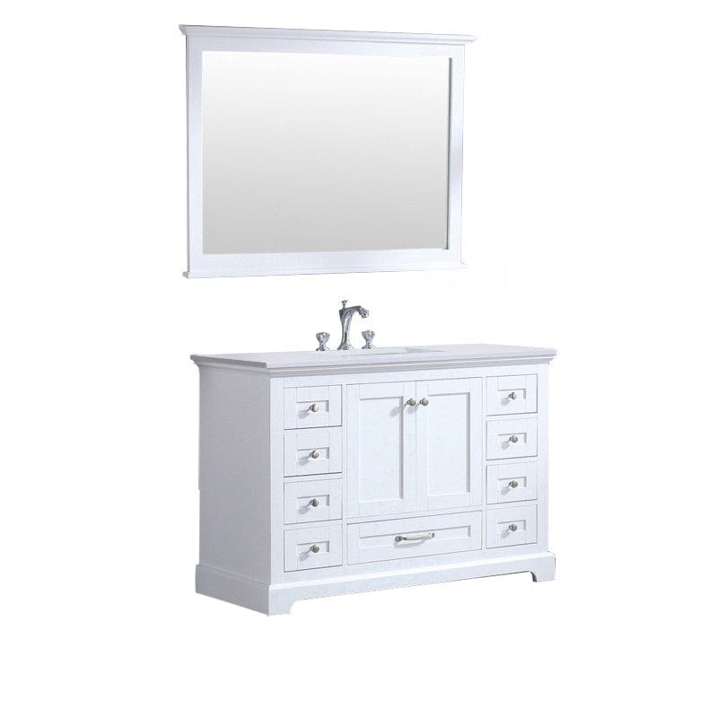Lexora Vanities Lexora Dukes Modern 48" White Single Sink Vanity with 48"Mirror
