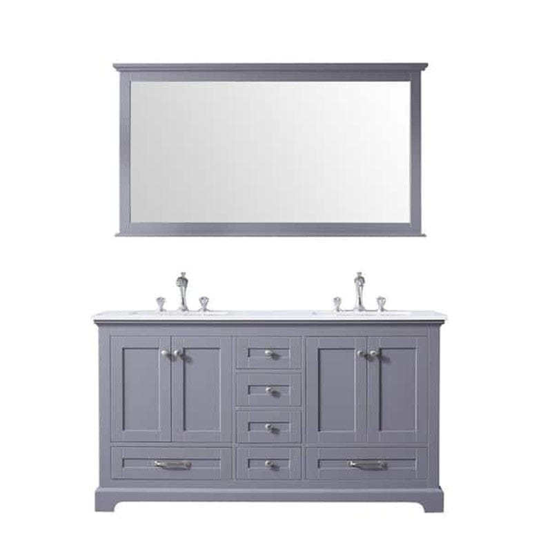 Lexora Vanities Lexora Dukes Modern 60" Dark Grey Double Sink Vanity Set