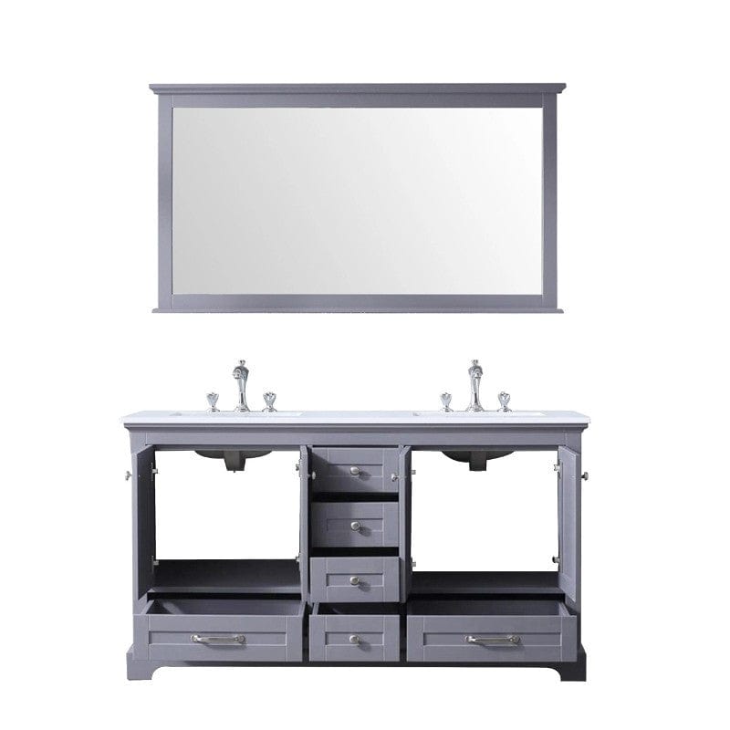 Lexora Vanities Lexora Dukes Modern 60" Dark Grey Double Sink Vanity with 58"Mirror