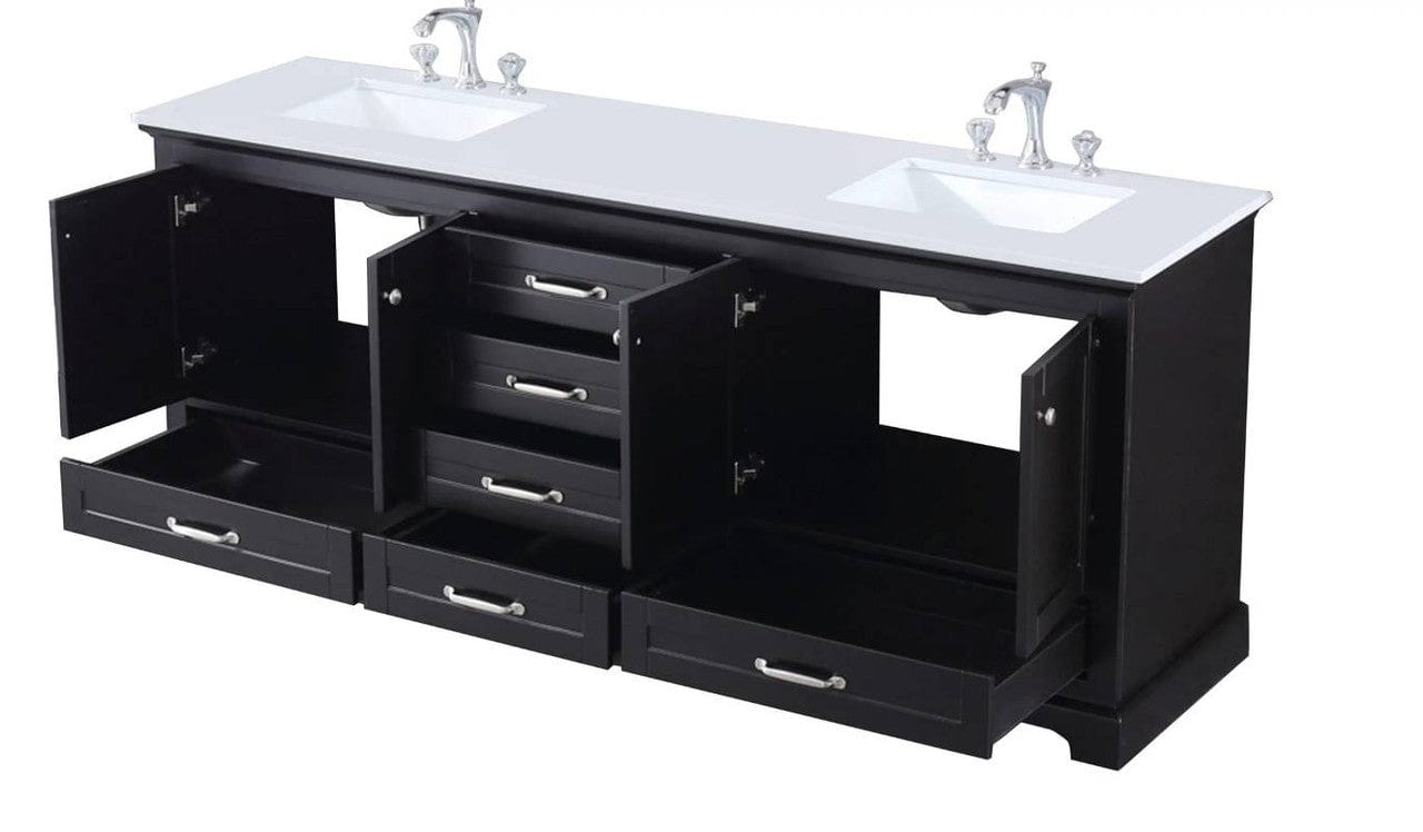 Lexora Vanities Lexora Dukes Modern 80" Espresso Double Sink Vanity