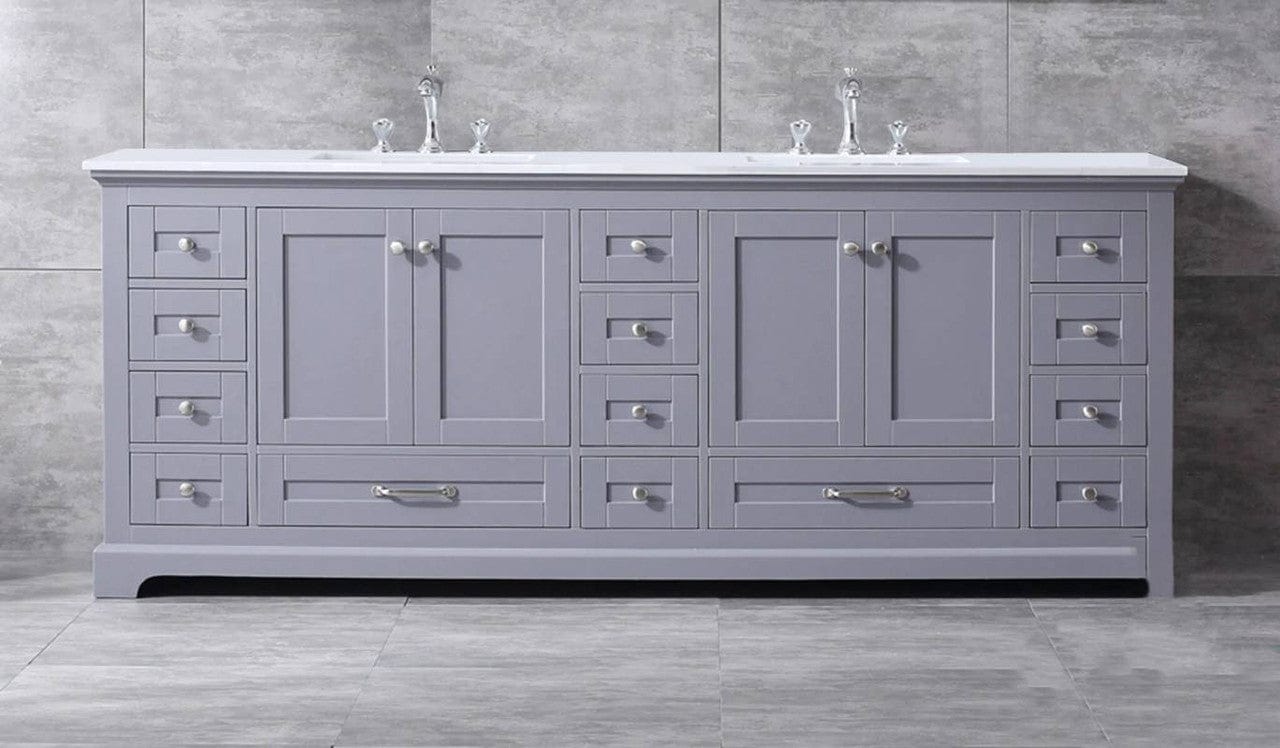 Lexora Vanities Lexora Dukes Modern 84" Dark Grey Double Sink Vanity