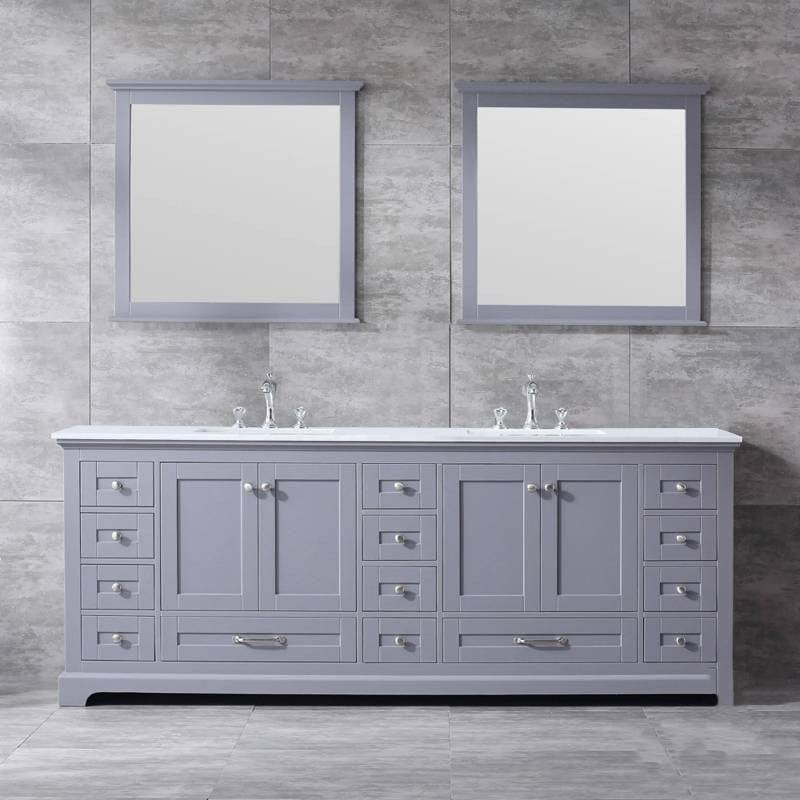 Lexora Vanities Lexora Dukes Modern 84" Dark Grey Double Sink Vanity Set