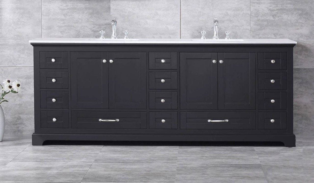 Lexora Vanities Lexora Dukes Modern 84" Espresso Double Sink Vanity