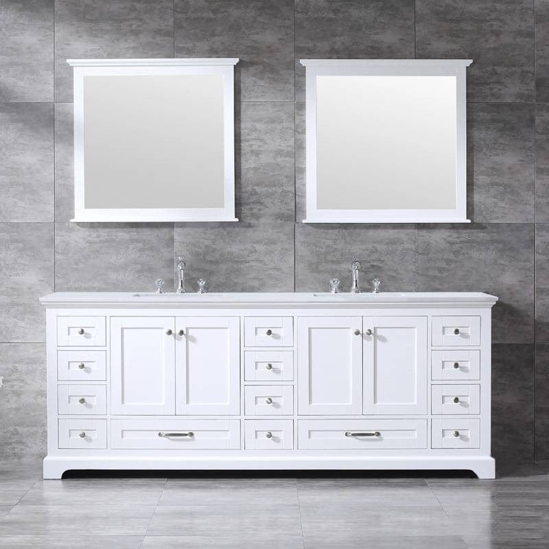 Lexora Vanities Lexora Dukes Modern 84" White Double Sink Vanity Set