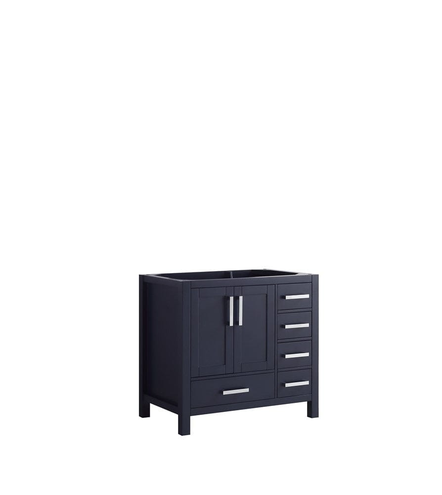 Lexora Vanities Lexora Jacques 36" Navy Blue Vanity Cabinet Only - Left Version