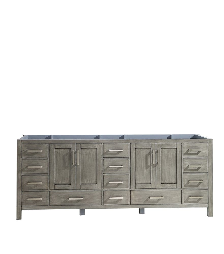 Lexora Vanities Lexora Jacques 84" Distressed Grey Vanity Cabinet Only