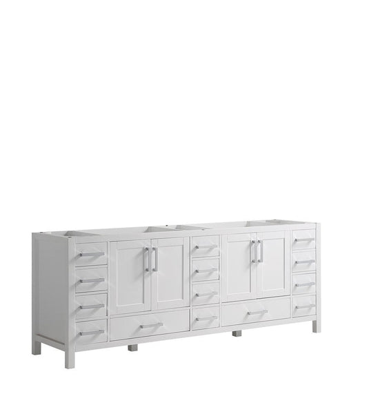 Lexora Jacques 84 White Vanity Cabinet Only