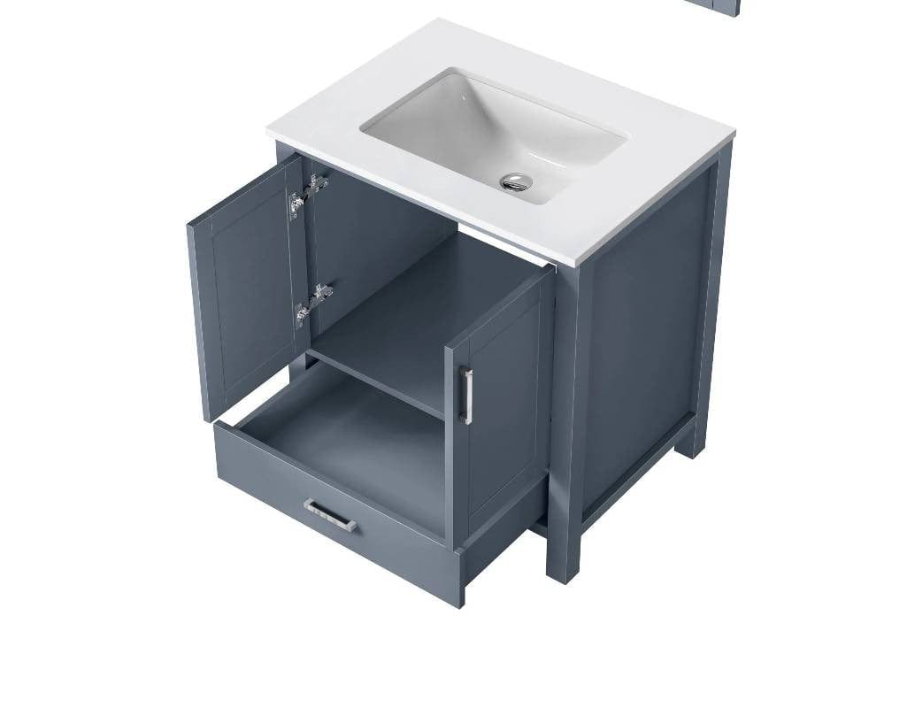 Lexora Vanities Lexora Jacques Modern 30" Dark Grey Single Sink Vanity