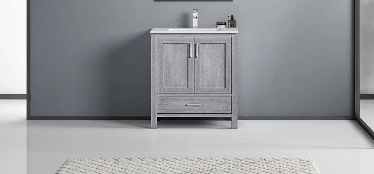 Lexora Vanities Lexora Jacques Modern 30" Distressed Grey Single Sink Vanity