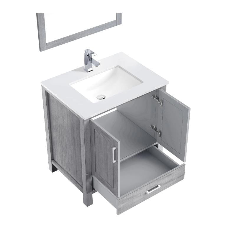 Lexora Vanities Lexora Jacques Modern 30" Distressed Grey Single Sink Vanity Set