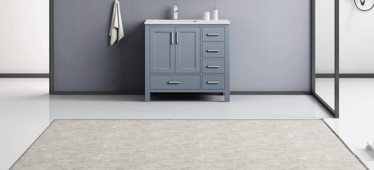 Lexora Vanities Lexora Jacques Modern 36" Dark Grey Single Sink Vanity - Left Version