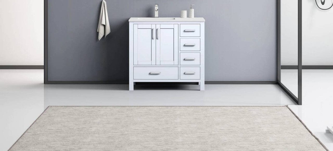 Lexora Vanities Lexora Jacques Modern 36" White Single Sink Vanity - Left Version