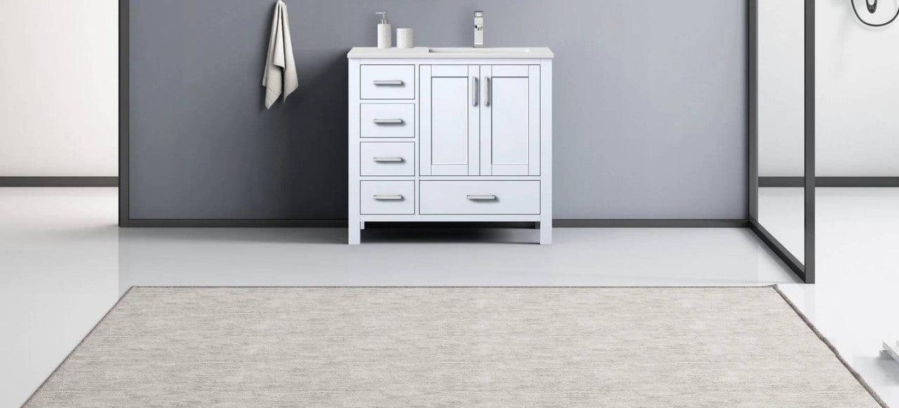 Lexora Vanities Lexora Jacques Modern 36" White Single Sink Vanity - Right Version