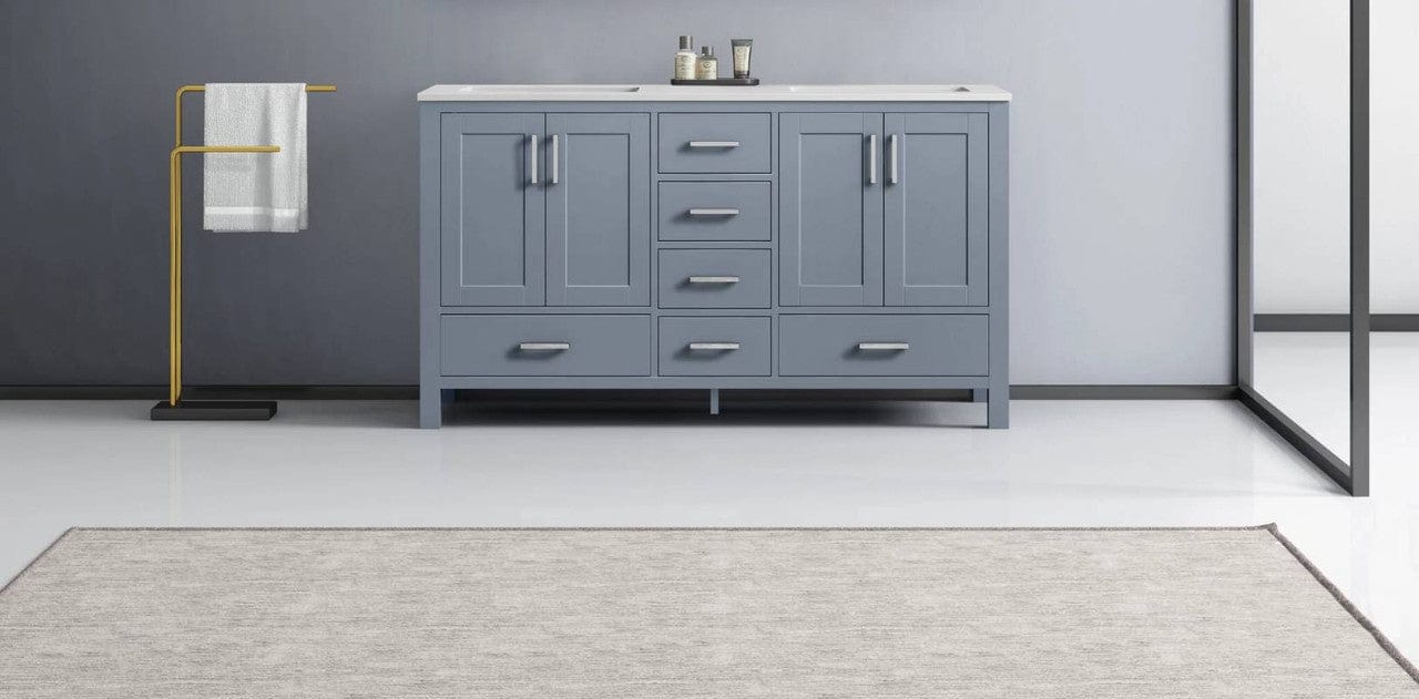 Lexora Vanities Lexora Jacques Modern 60" Dark Grey Double Sink Vanity