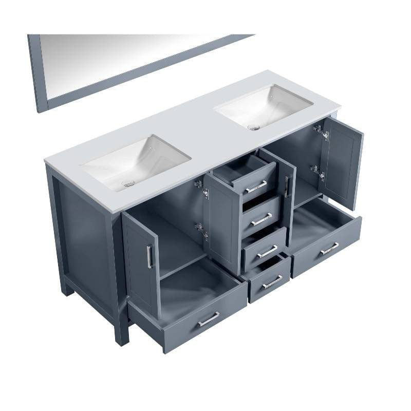 Lexora Vanities Lexora Jacques Modern 60" Dark Grey Double Sink Vanity Set