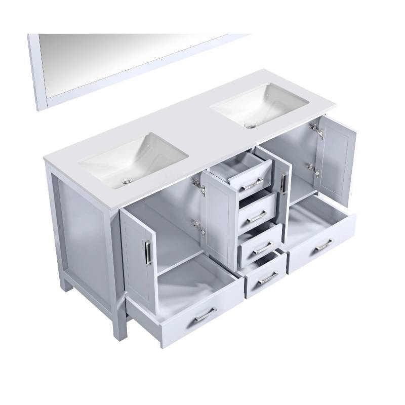 Lexora Vanities Lexora Jacques Modern 60" White Double Sink Vanity Set