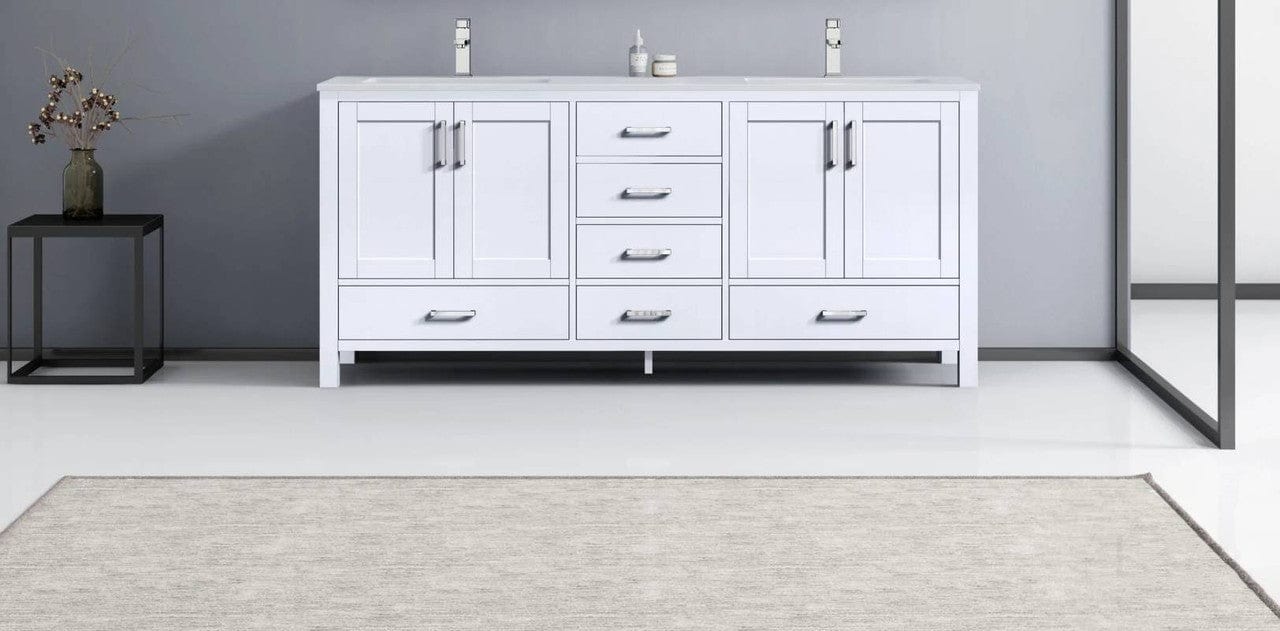 Lexora Vanities Lexora Jacques Modern 72" White Double Sink Vanity