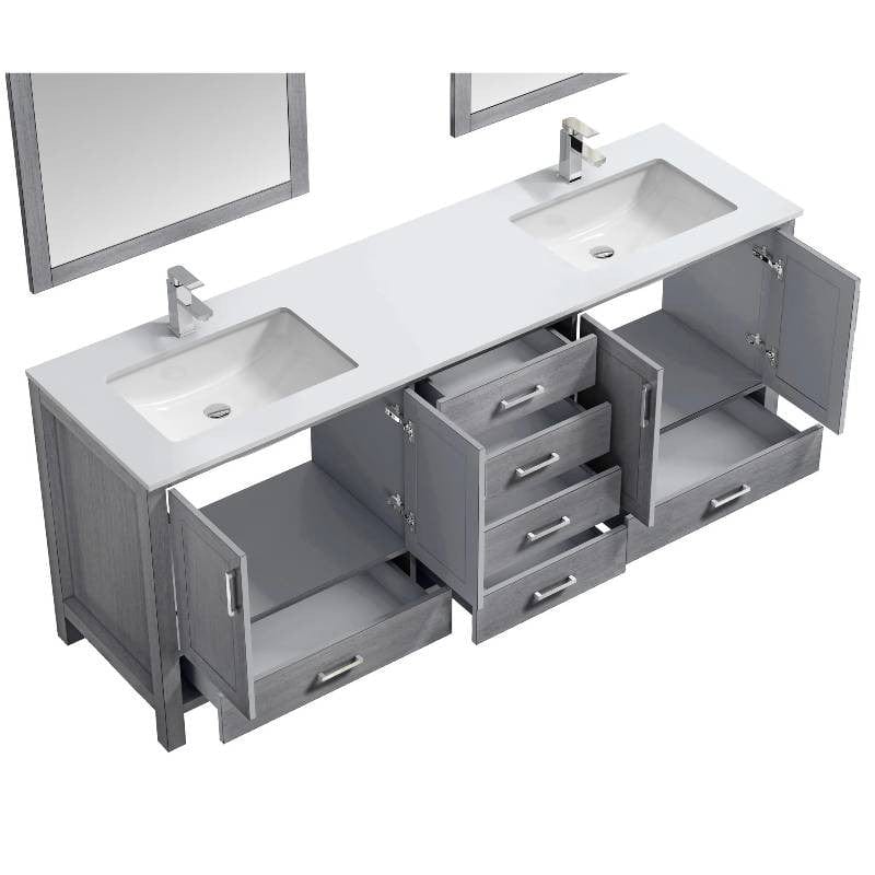 Lexora Vanities Lexora Jacques Modern 80" Distressed Grey Double Sink Vanity Set