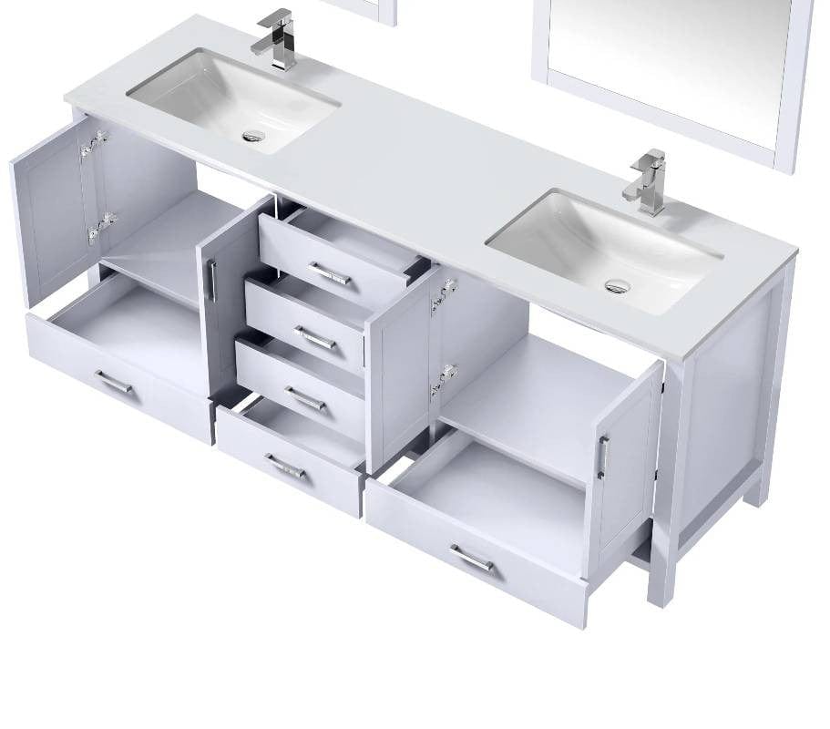 Lexora Vanities Lexora Jacques Modern 80" White Double Sink Vanity