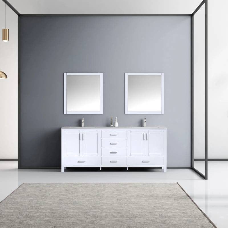 Lexora Vanities Lexora Jacques Modern 80" White Double Sink Vanity Set