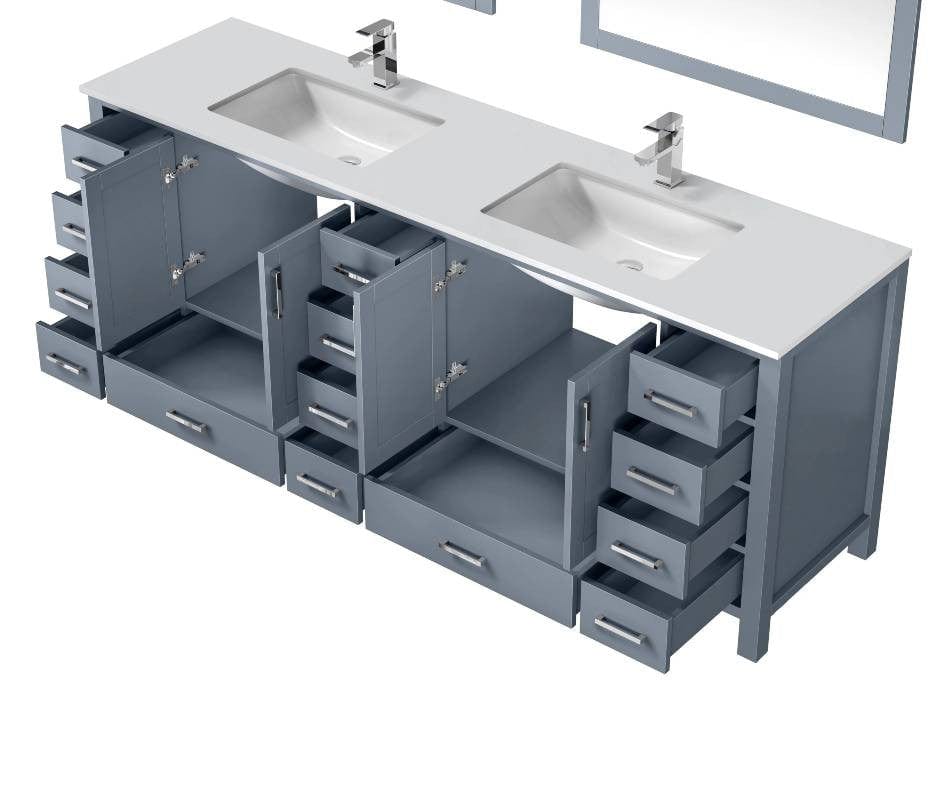Lexora Vanities Lexora Jacques Modern 84" Dark Grey Double Sink Vanity