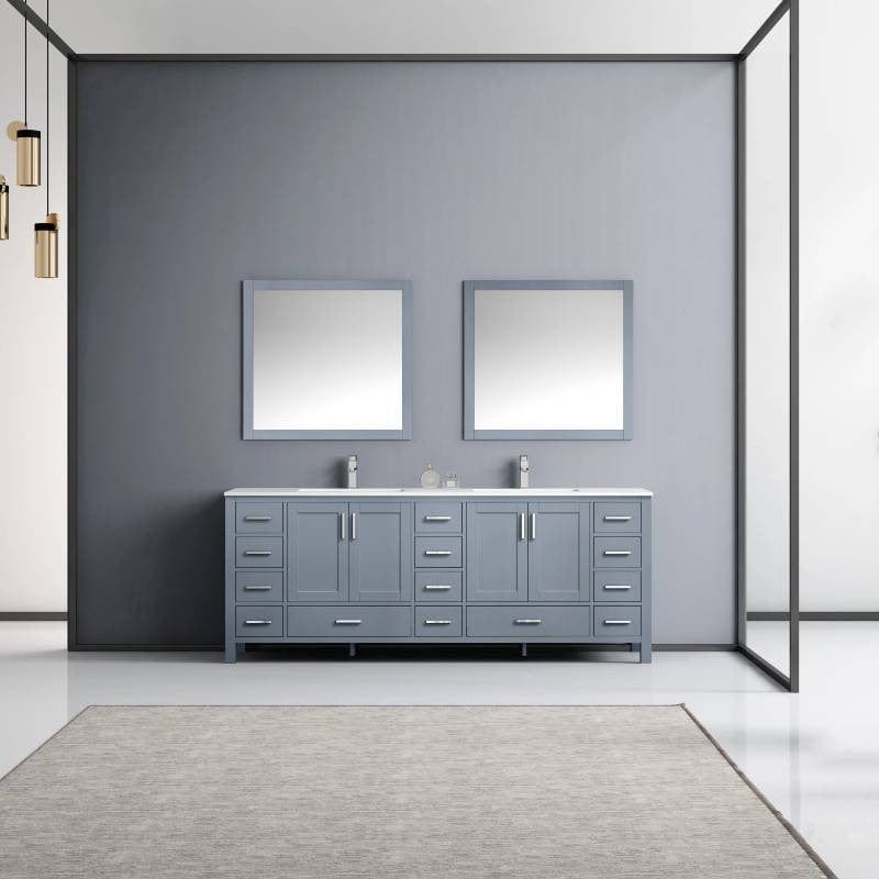 Lexora Vanities Lexora Jacques Modern 84" Dark Grey Double Sink Vanity Set