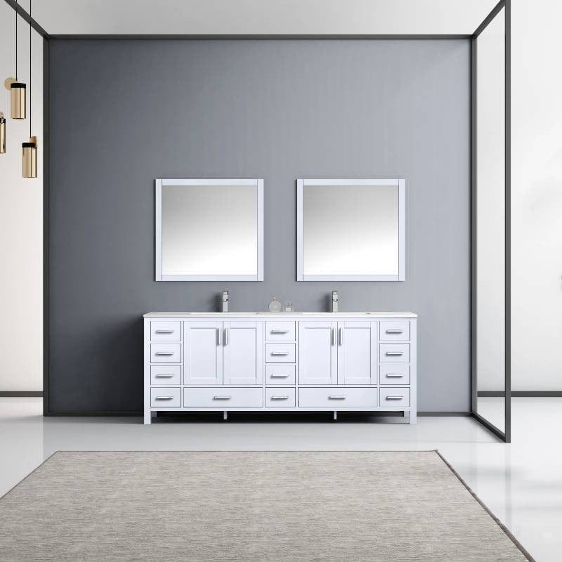 Lexora Vanities Lexora Jacques Modern 84" White Double Sink Vanity Set