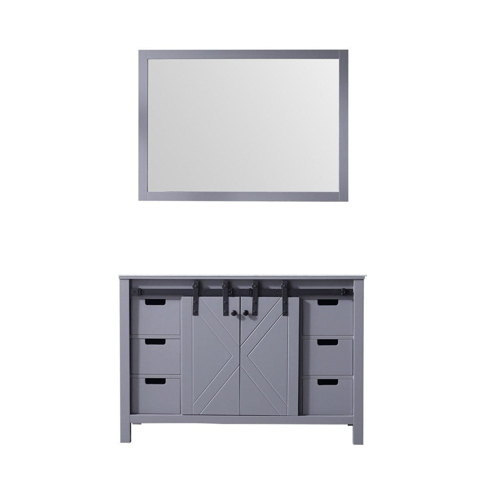 Lexora Vanities Lexora Marsyas 48" Dark Grey Single Vanity | No Top | 44" Mirror