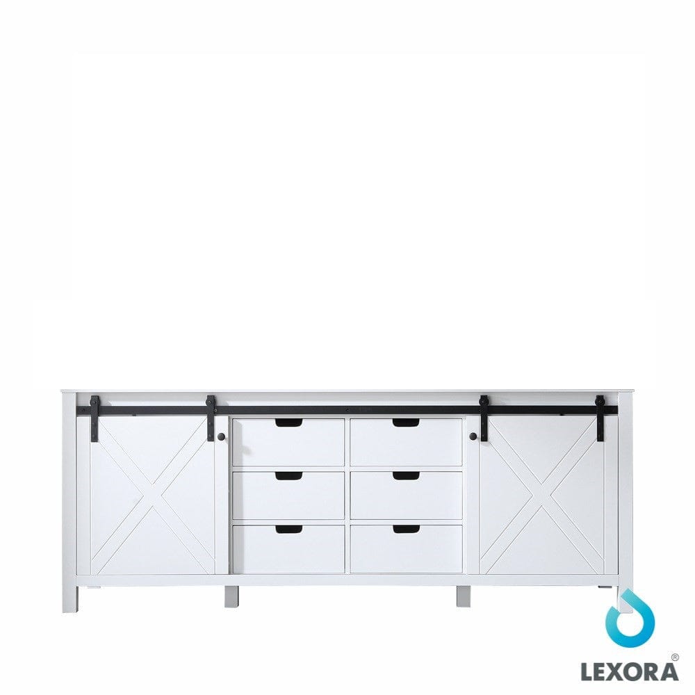 Lexora Vanities Lexora Marsyas 84" White Vanity Cabinet Only