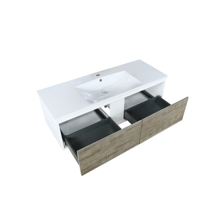Lexora Vanities Lexora Scopi Modern 48" Rustic Acacia Bathroom Vanity and Acrylic Composite Top
