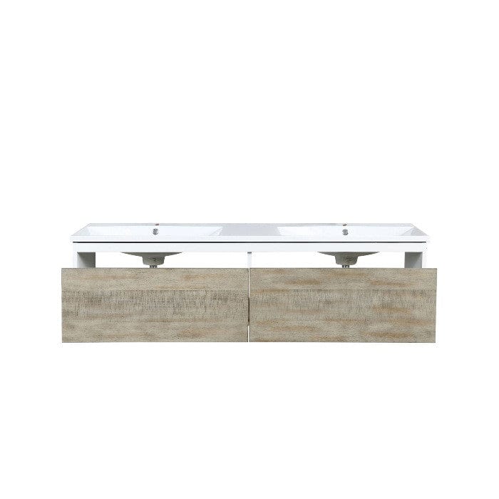 Lexora Vanities Lexora Scopi Modern 60" Rustic Acacia Double Bathroom Vanity and Acrylic Composite Top