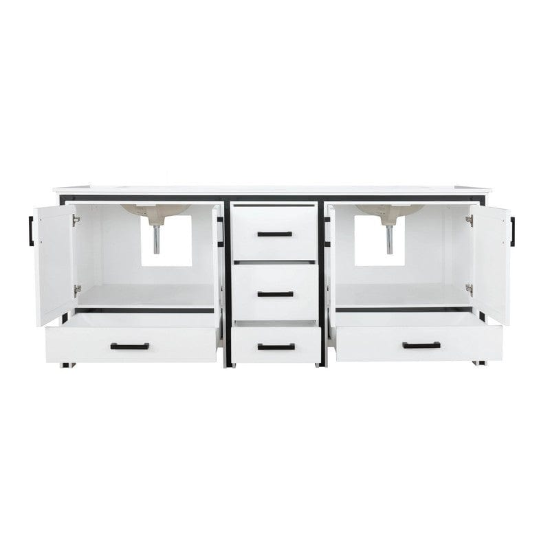 Ziva Transitional White 80" Double Vanity, Cultured Marble Top, White Square Sinks | LZV352280SAJS000
