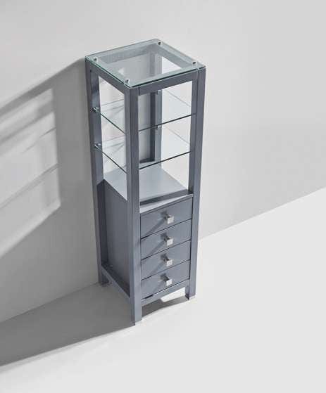 Virtu USA Cailey Vanity 16 Modern Side Cabinet in Grey