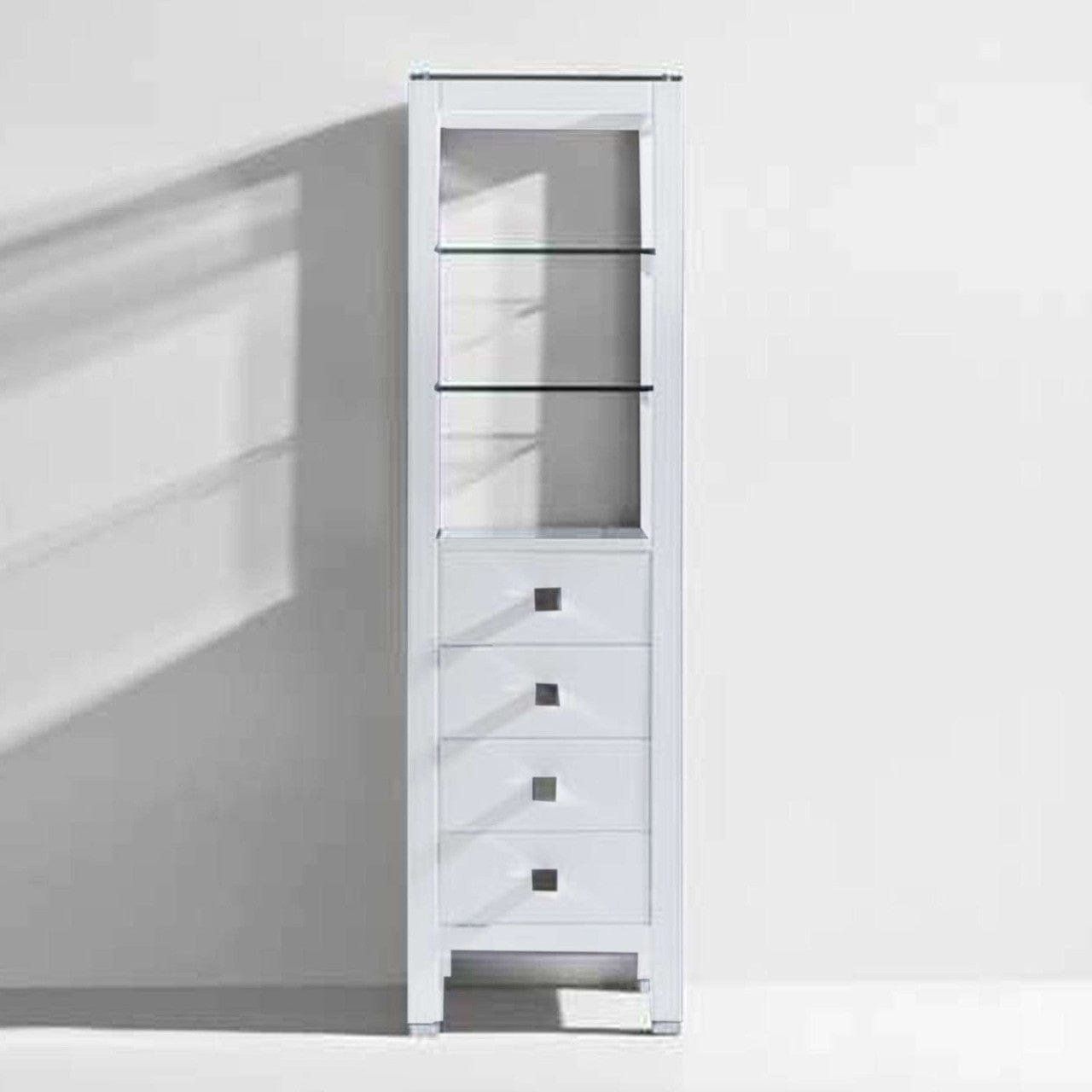 Virtu USA Linen and Side Cabinets Virtu USA Cailey Vanity 16 Modern Side Cabinet in White