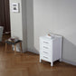 Virtu USA Dior 18 Freestanding Side Storage Cabinet in White