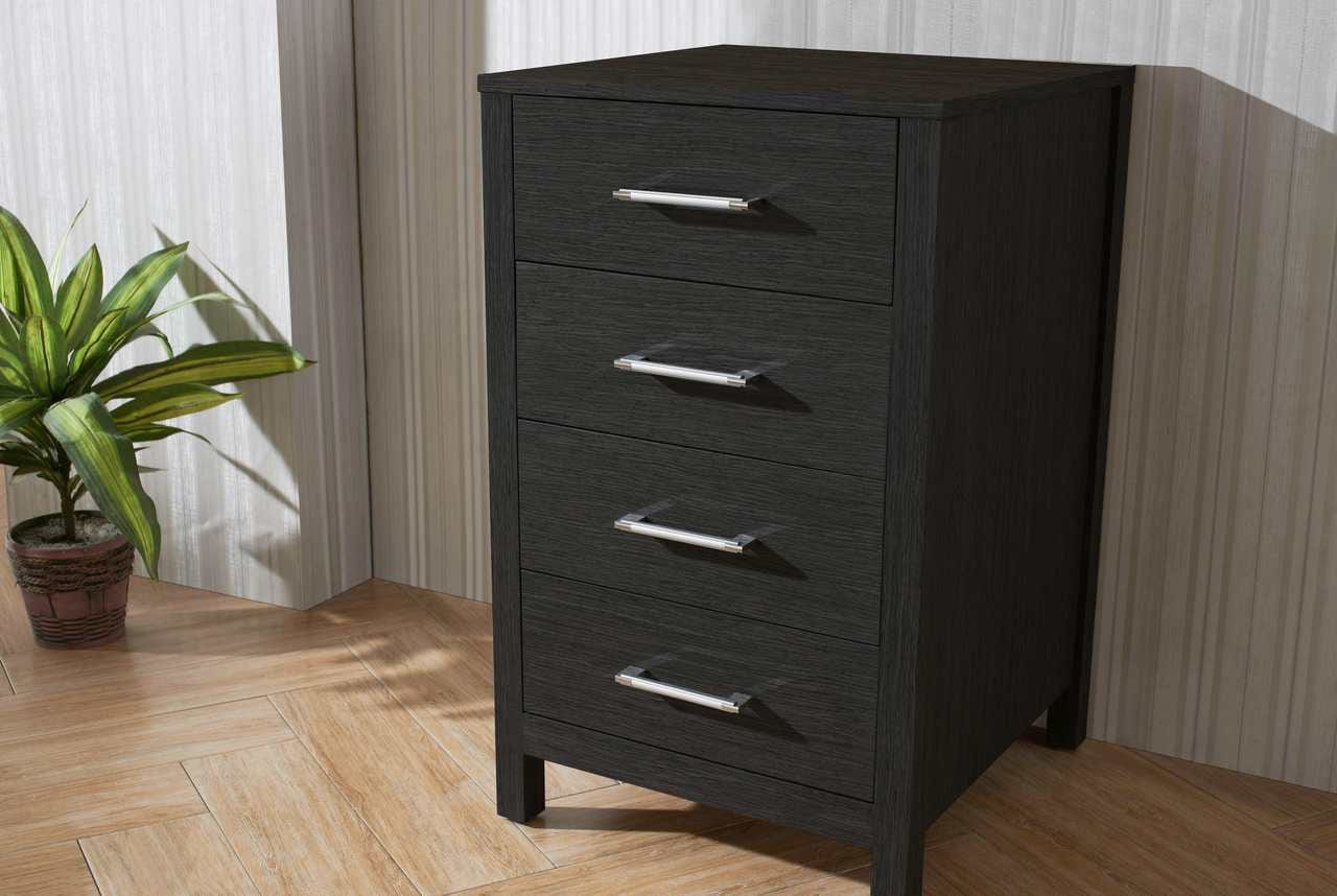 Virtu USA Linen and Side Cabinets Virtu USA Dior 18 Modern Side Cabinet in Zebra Grey