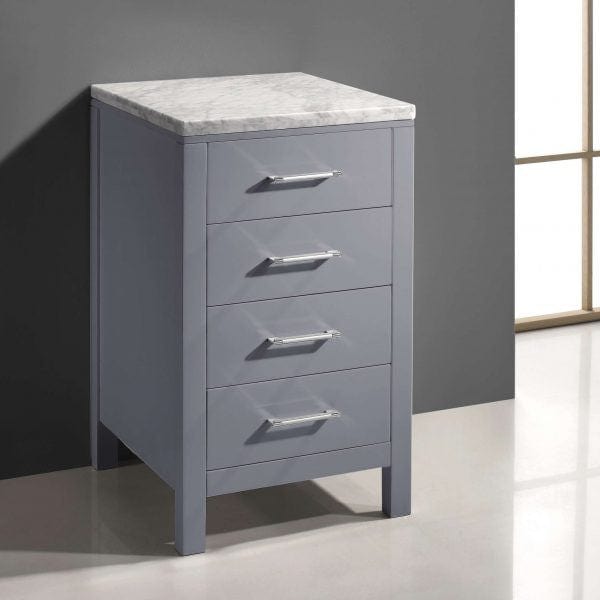Virtu USA Linen and Side Cabinets Virtu USA Virtu USA Caroline Parkway 20 Transitional Side Cabinet in Grey