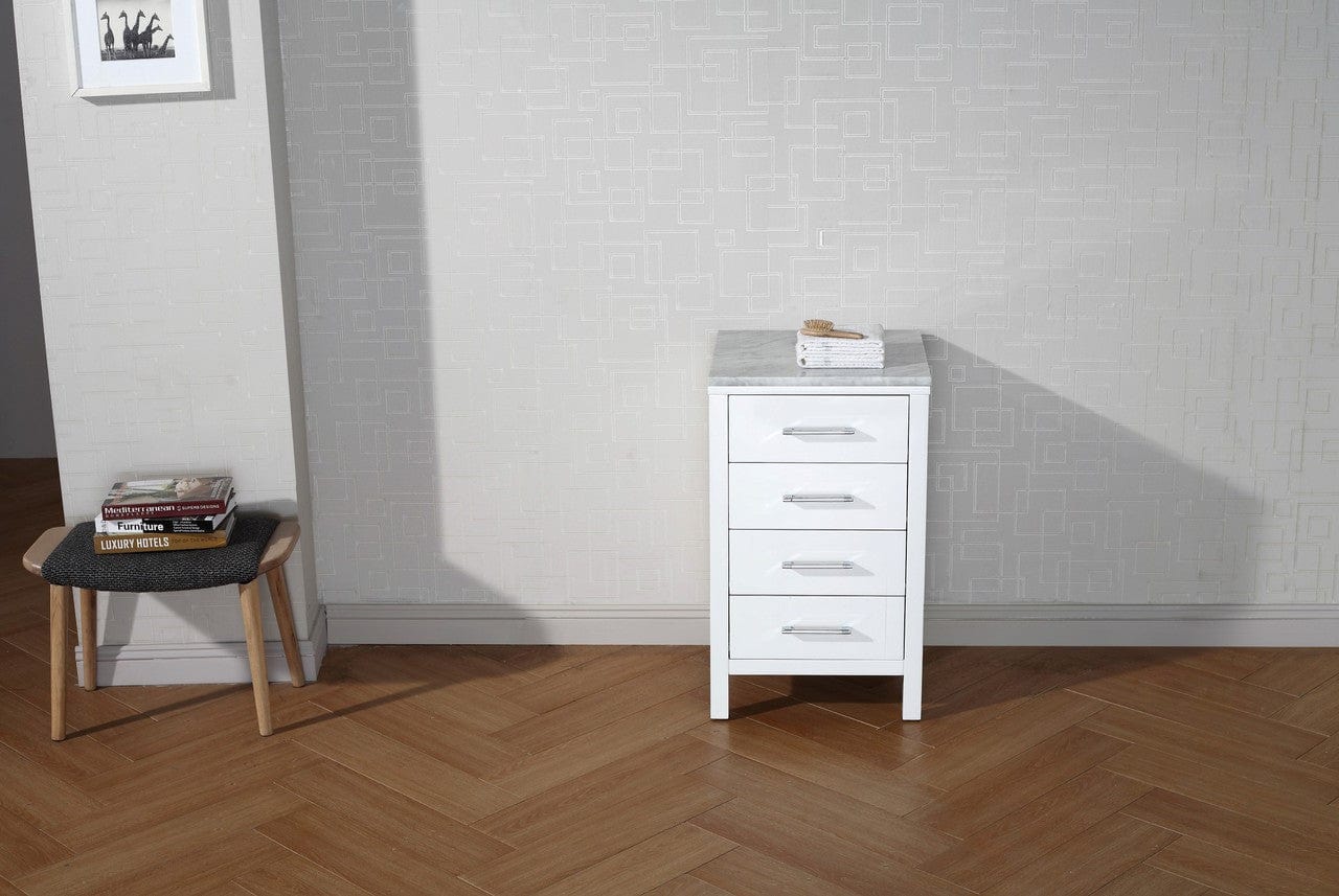 Virtu USA Linen and Side Cabinets Virtu USA Virtu USA Dior 18 Modern Side Cabinet in White