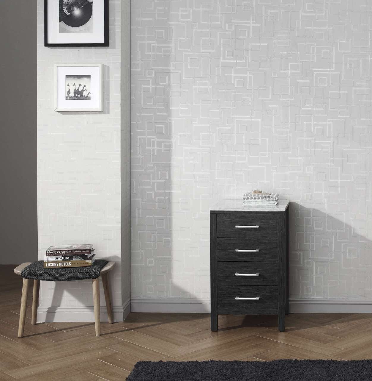 Virtu USA Linen and Side Cabinets Virtu USA Virtu USA Dior 18 Modern Side Cabinet in Zebra Grey