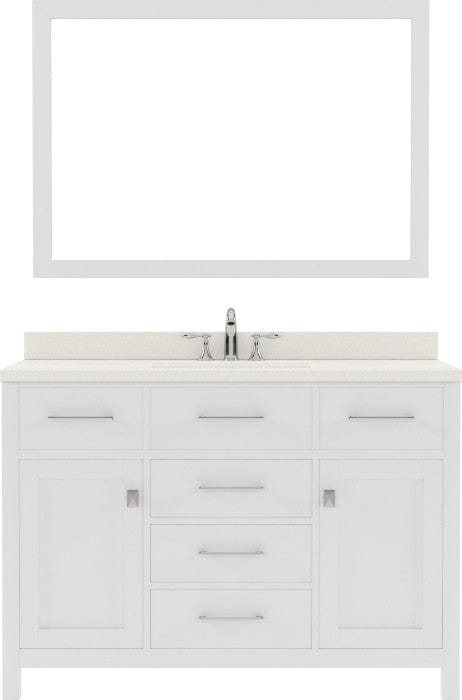 single sink bathroom vanity set w/ polished chrome faucet