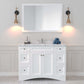 Elise 48" Single Bath Vanity in White with Cultured Marble Quartz Top and Sink front view