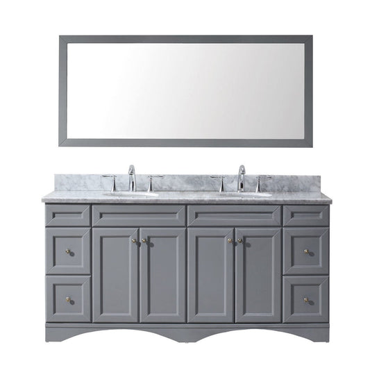 Virtu USA Talisa 72" Double Bathroom Vanity Set in Grey