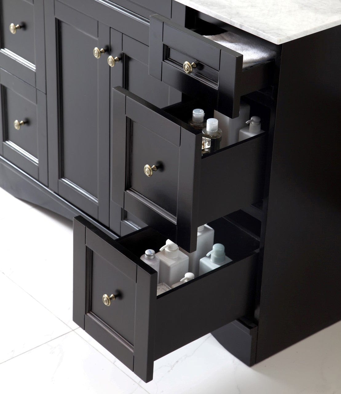 Virtu USA Vanities NO MIRROR Virtu USA Elise 48 Single Bathroom Vanity Set in Espresso w/ Italian Carrara White Marble Counter-Top | Square Basin